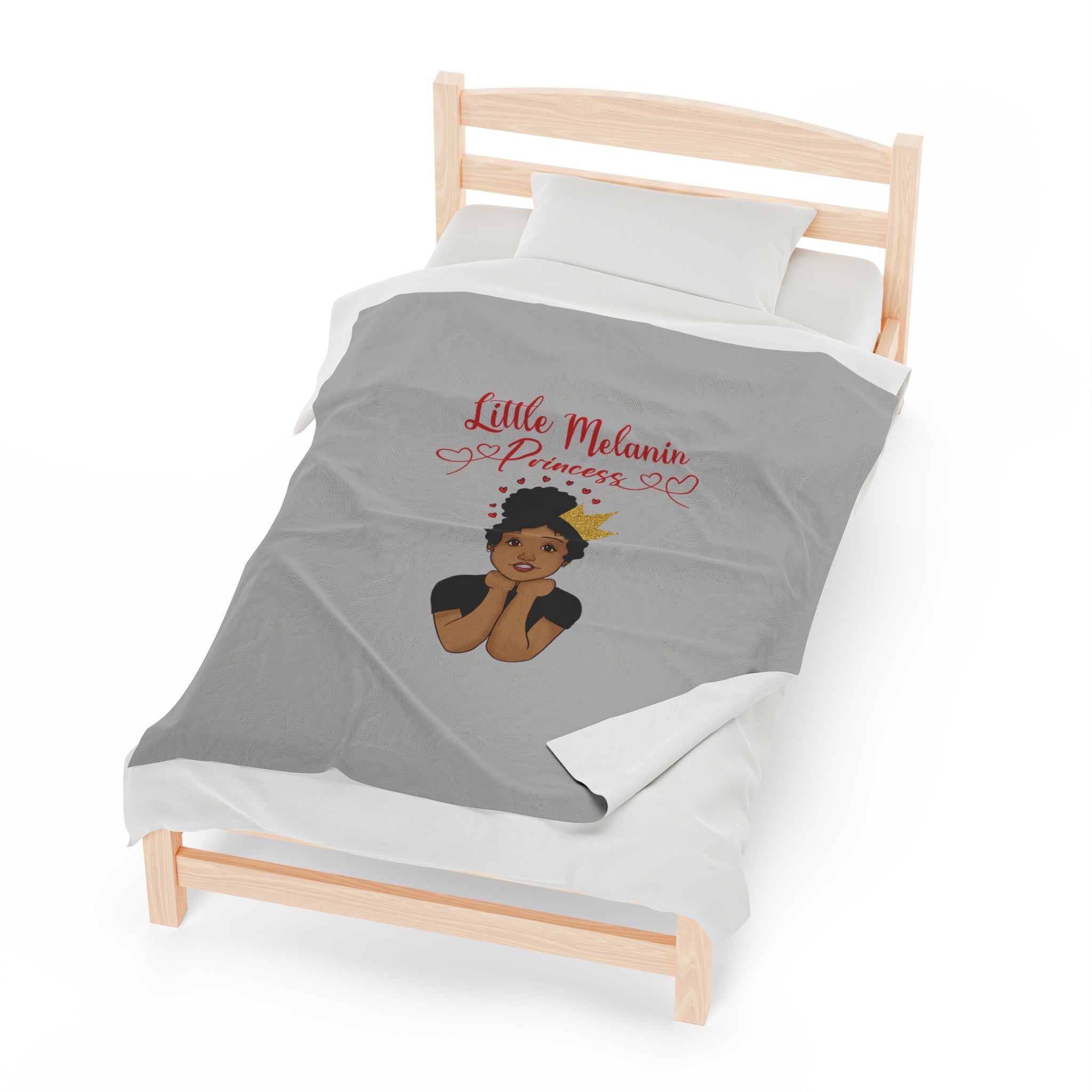 Little Melanin Queen Velveteen Plush Blanket