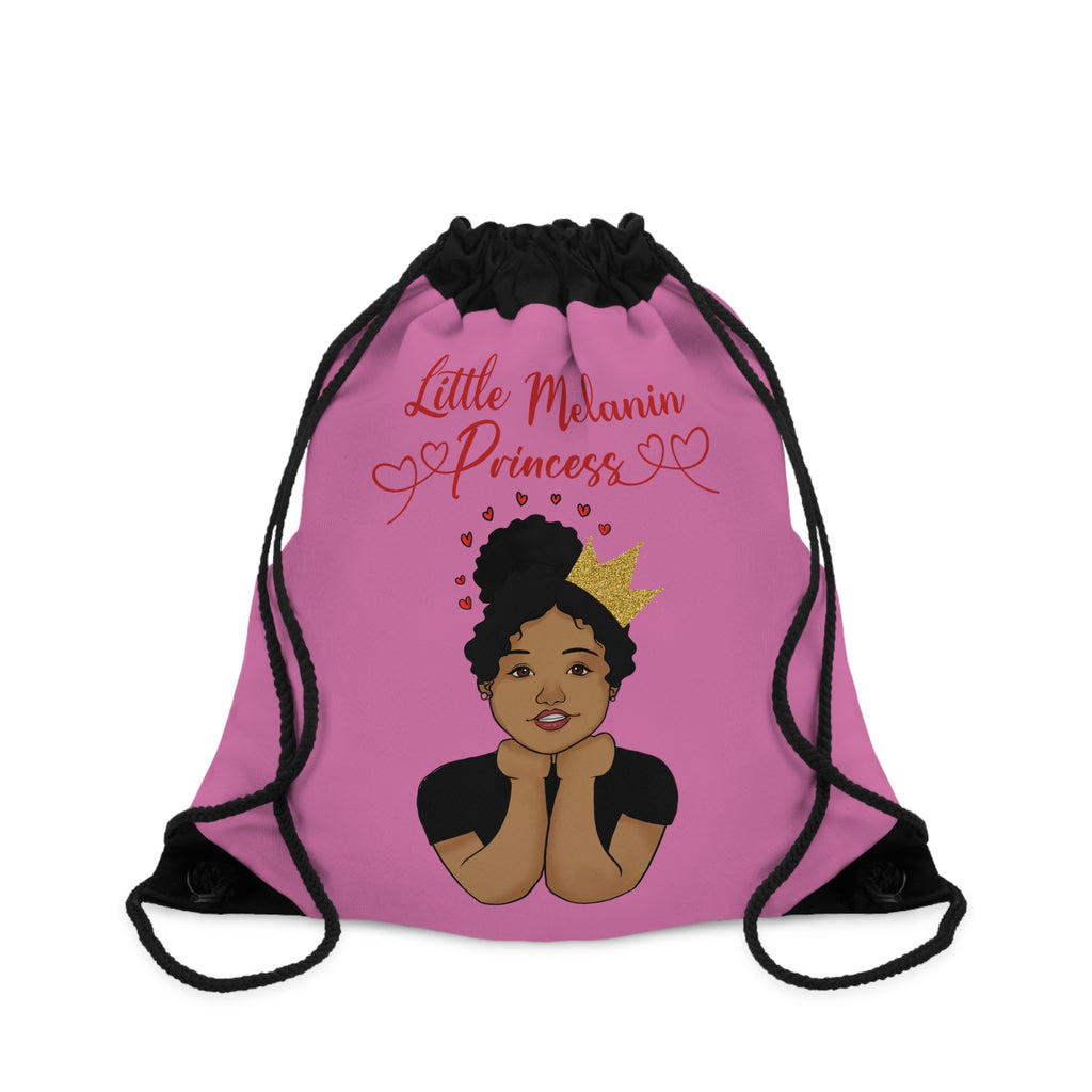 Little Melanin Princess Drawstring Bag - Pink