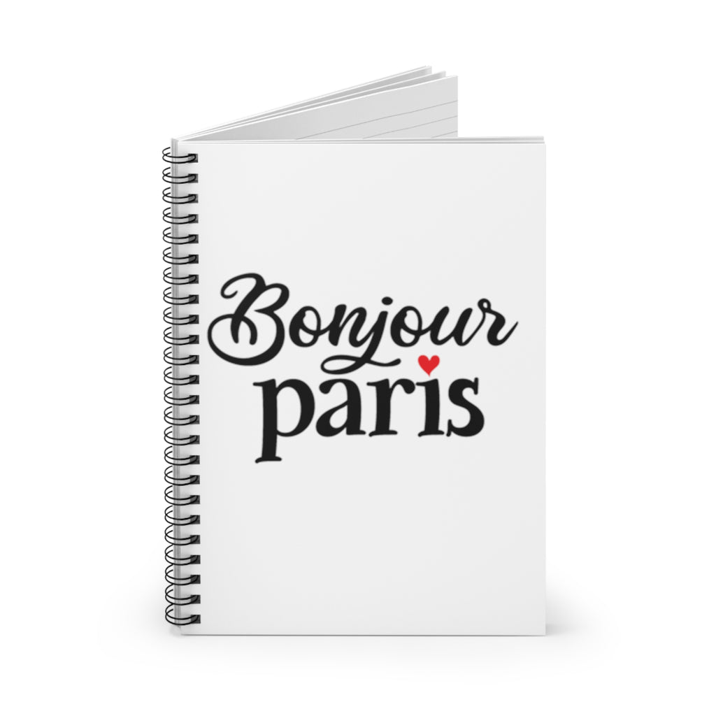 Bonjour Paris Spiral Notebook - Ruled Line