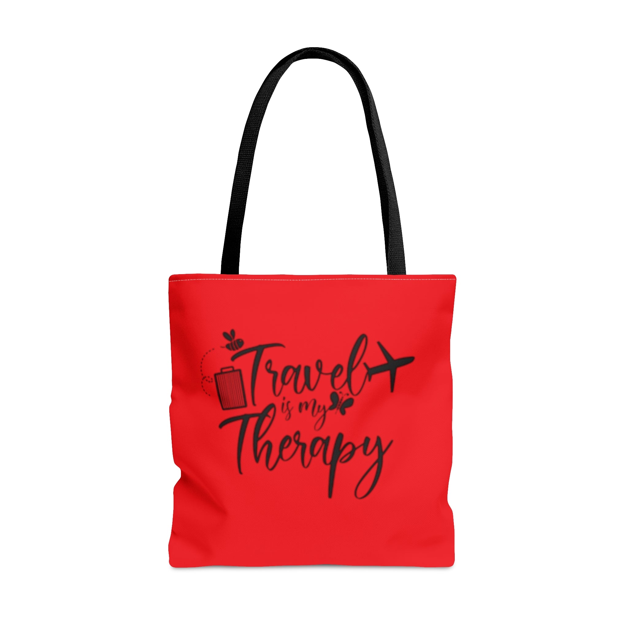 Travel is My Therapy Tote Bag - Red