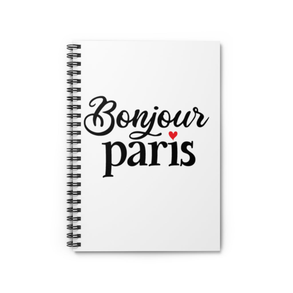 Bonjour Paris Spiral Notebook - Ruled Line