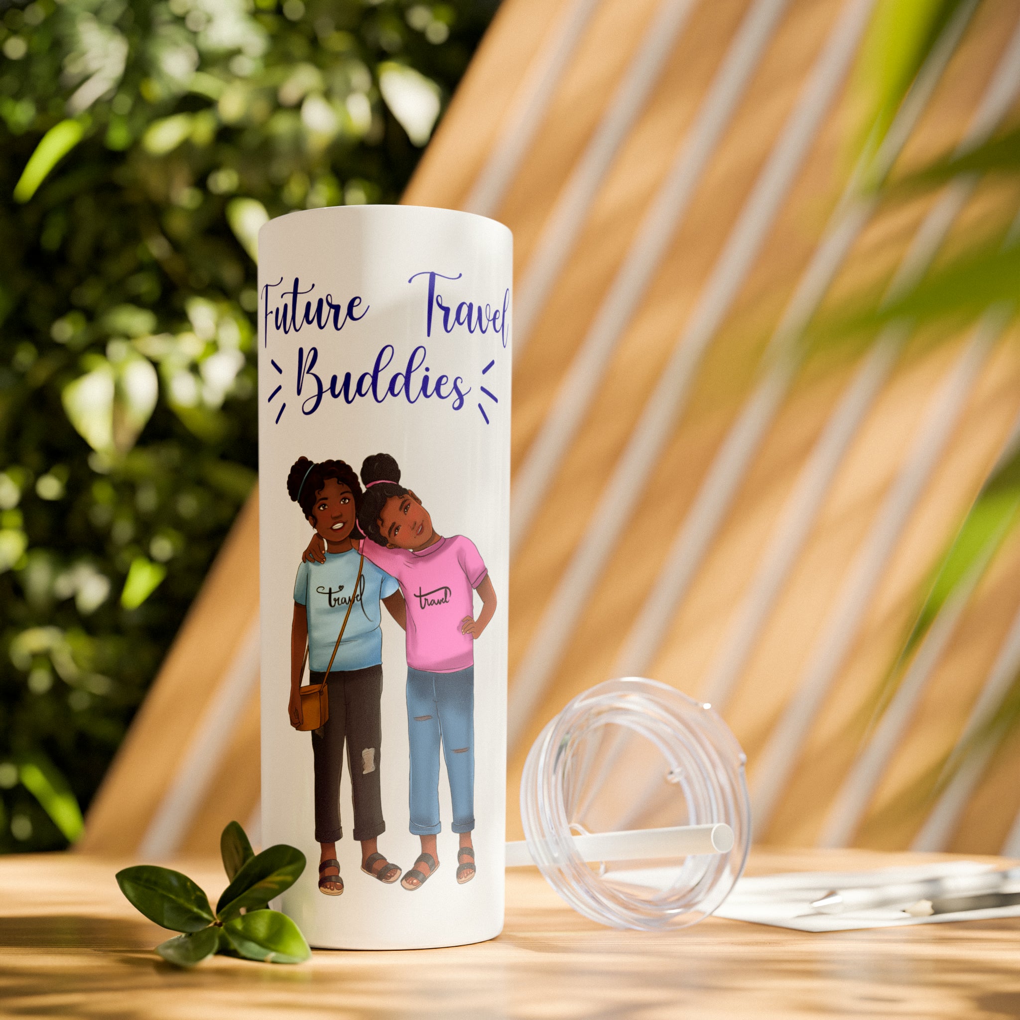 Future Travel Buddies Skinny Tumbler with Straw