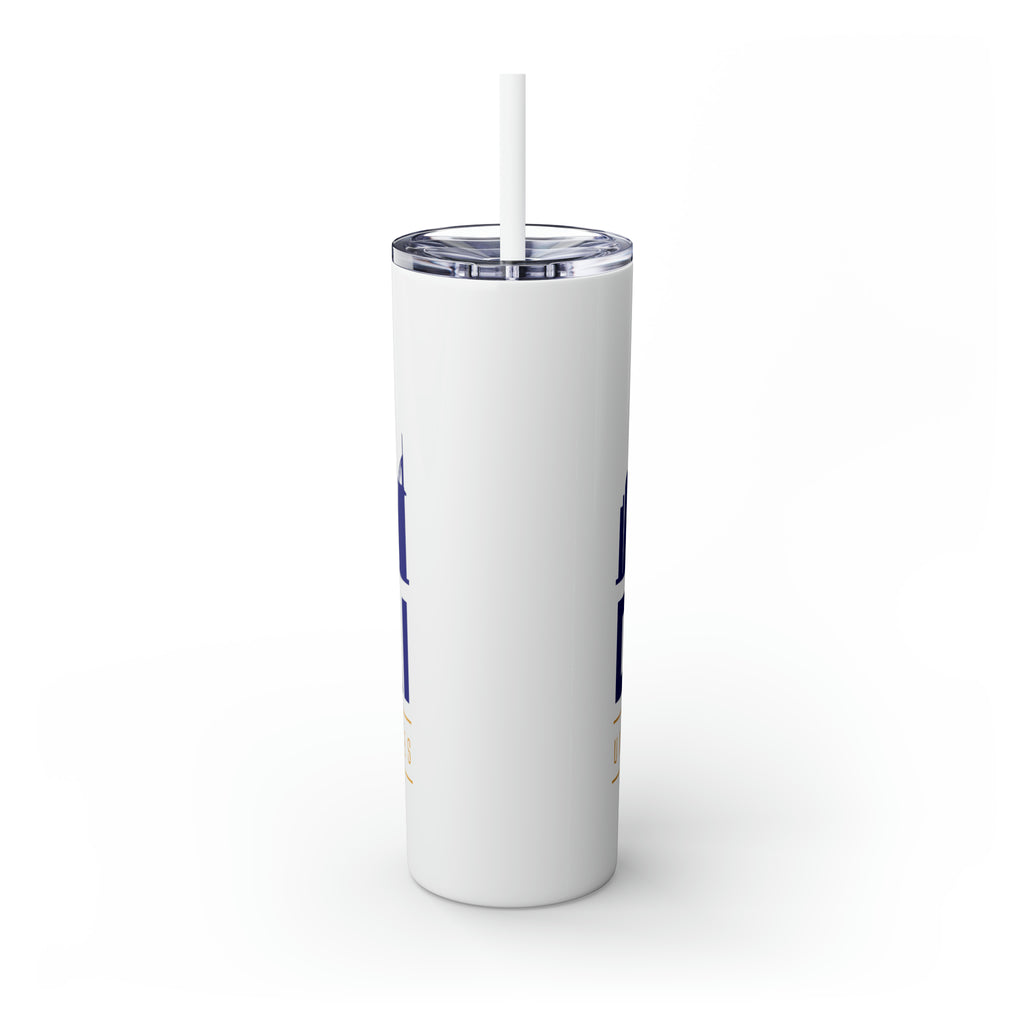 Dubai City Skinny Tumbler with Straw