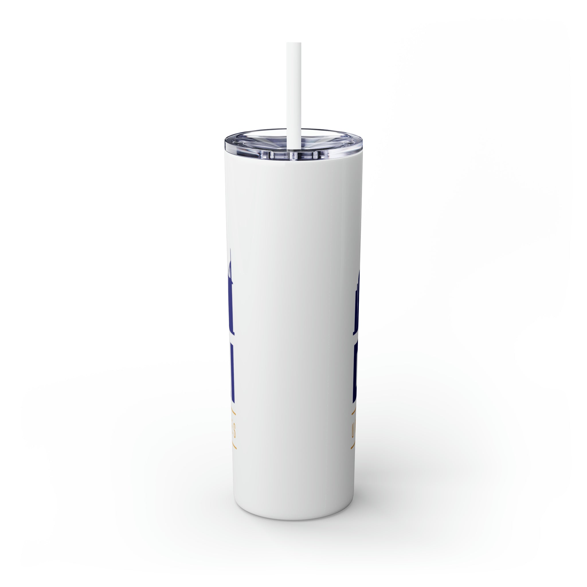Dubai City Skinny Tumbler with Straw
