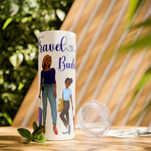 Load image into Gallery viewer, Travel Buddies Skinny Tumbler with Straw
