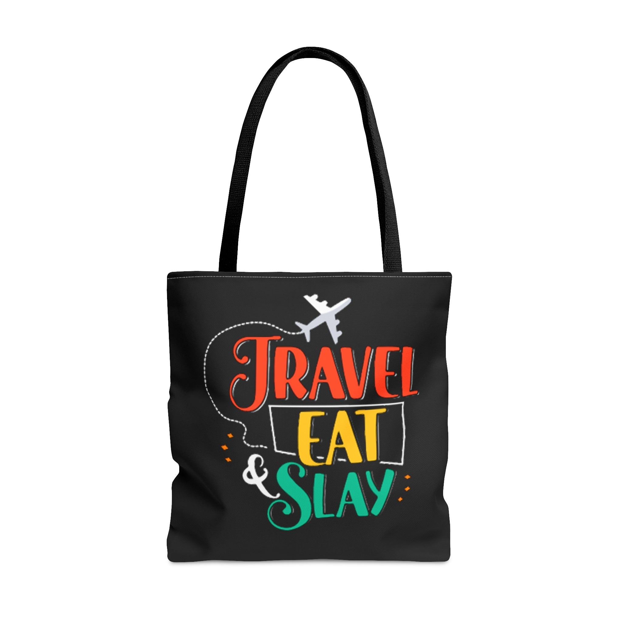 Travel Eat Slay Tote Bag - Black