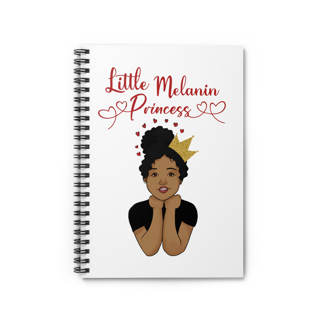 Little Melanin Princess Spiral Notebook - Ruled Line