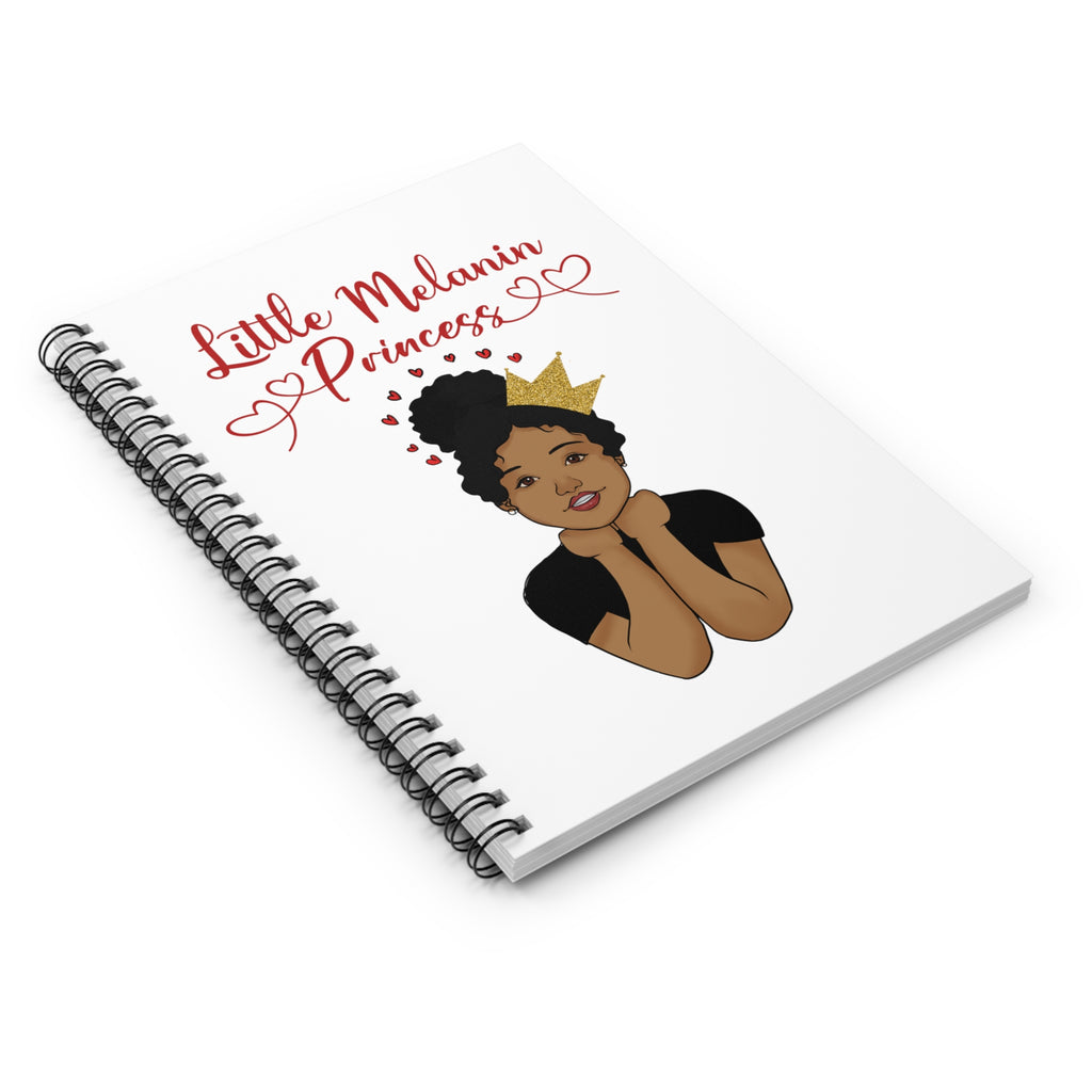 Little Melanin Princess Spiral Notebook - Ruled Line