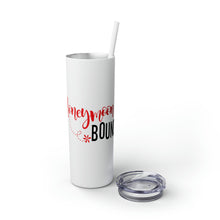 Load image into Gallery viewer, Honeymoon Bound Skinny Tumbler with Straw
