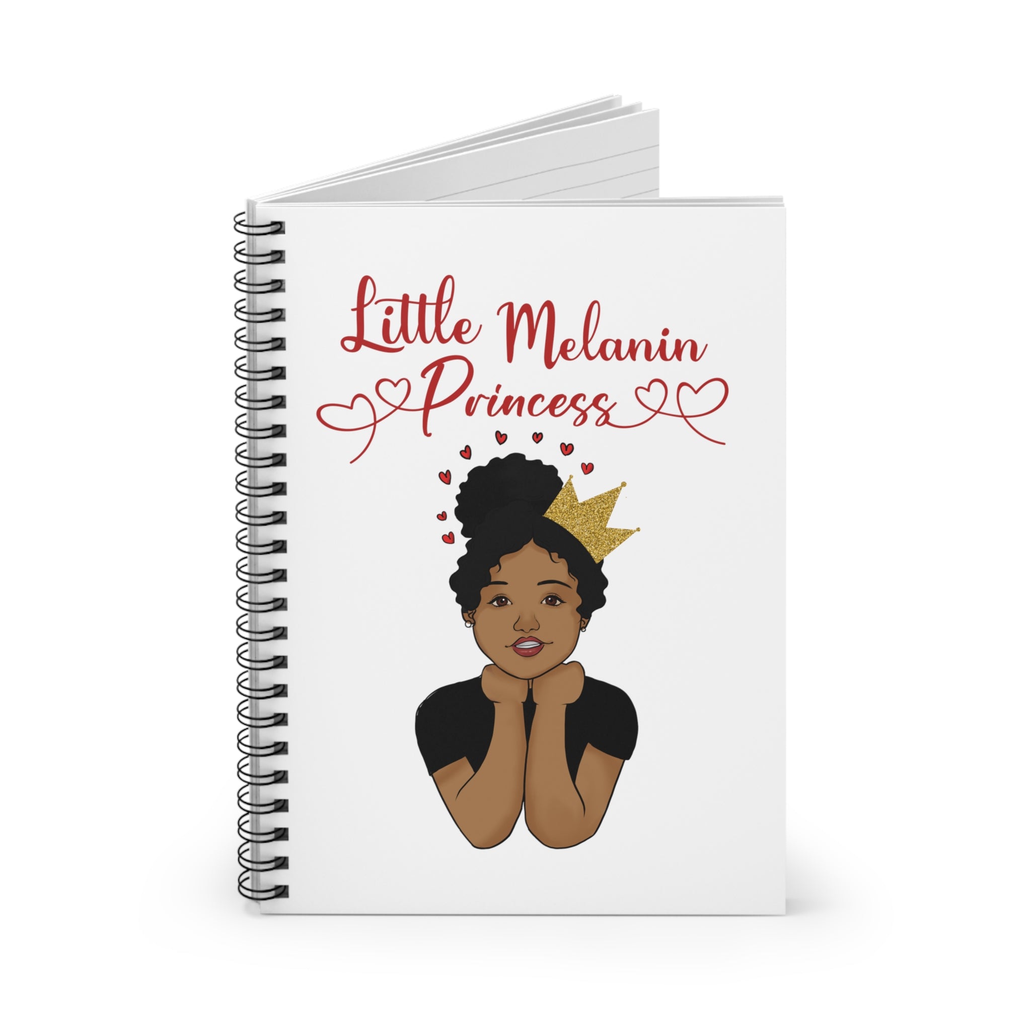 Little Melanin Princess Spiral Notebook - Ruled Line