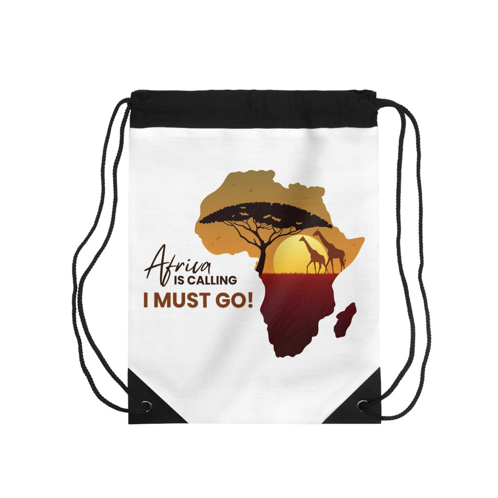 Africa is Calling Drawstring Bag
