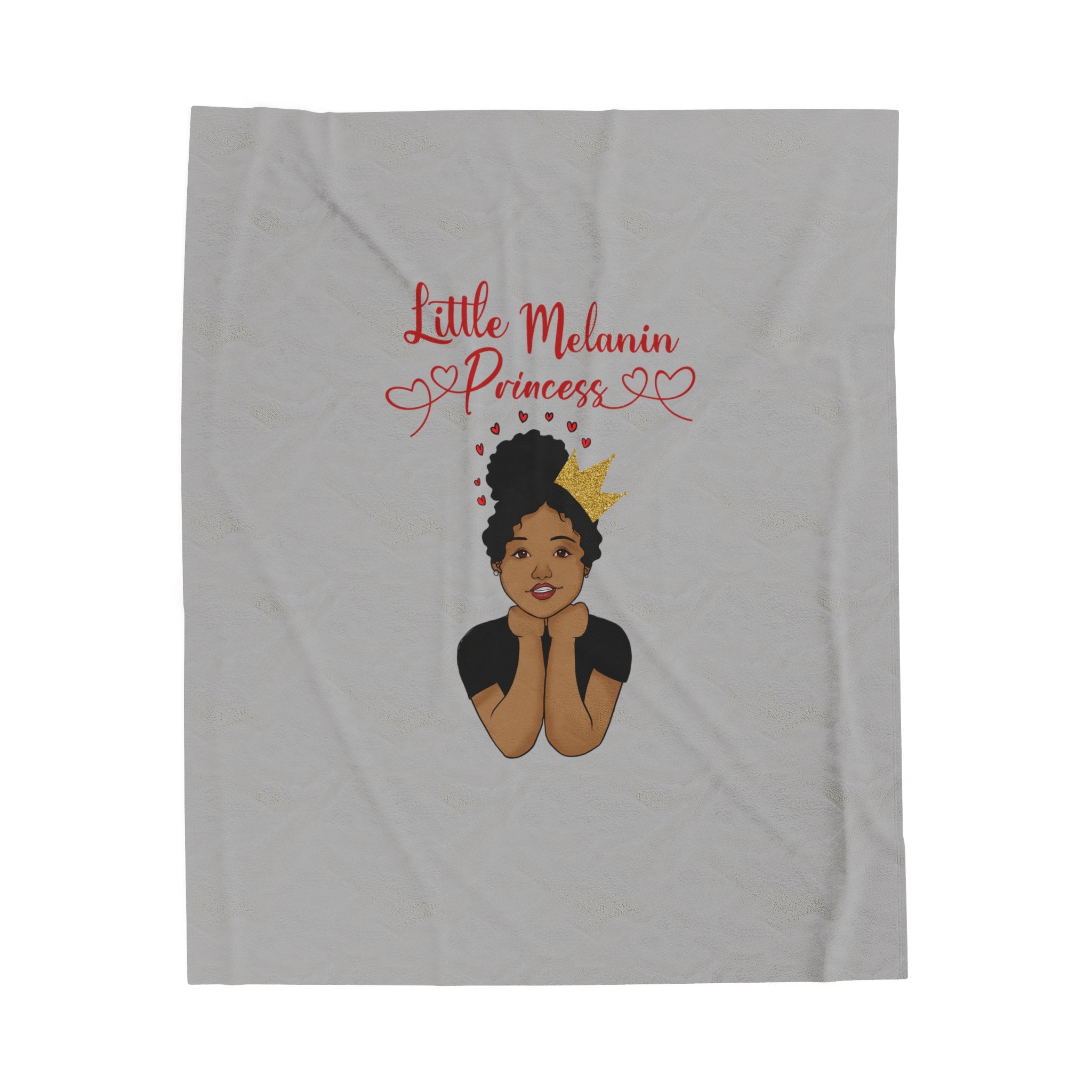 Little Melanin Queen Velveteen Plush Blanket