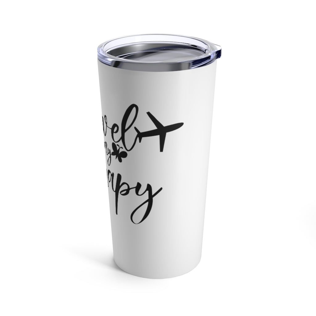Travel is my Therapy Tumbler - White/Black