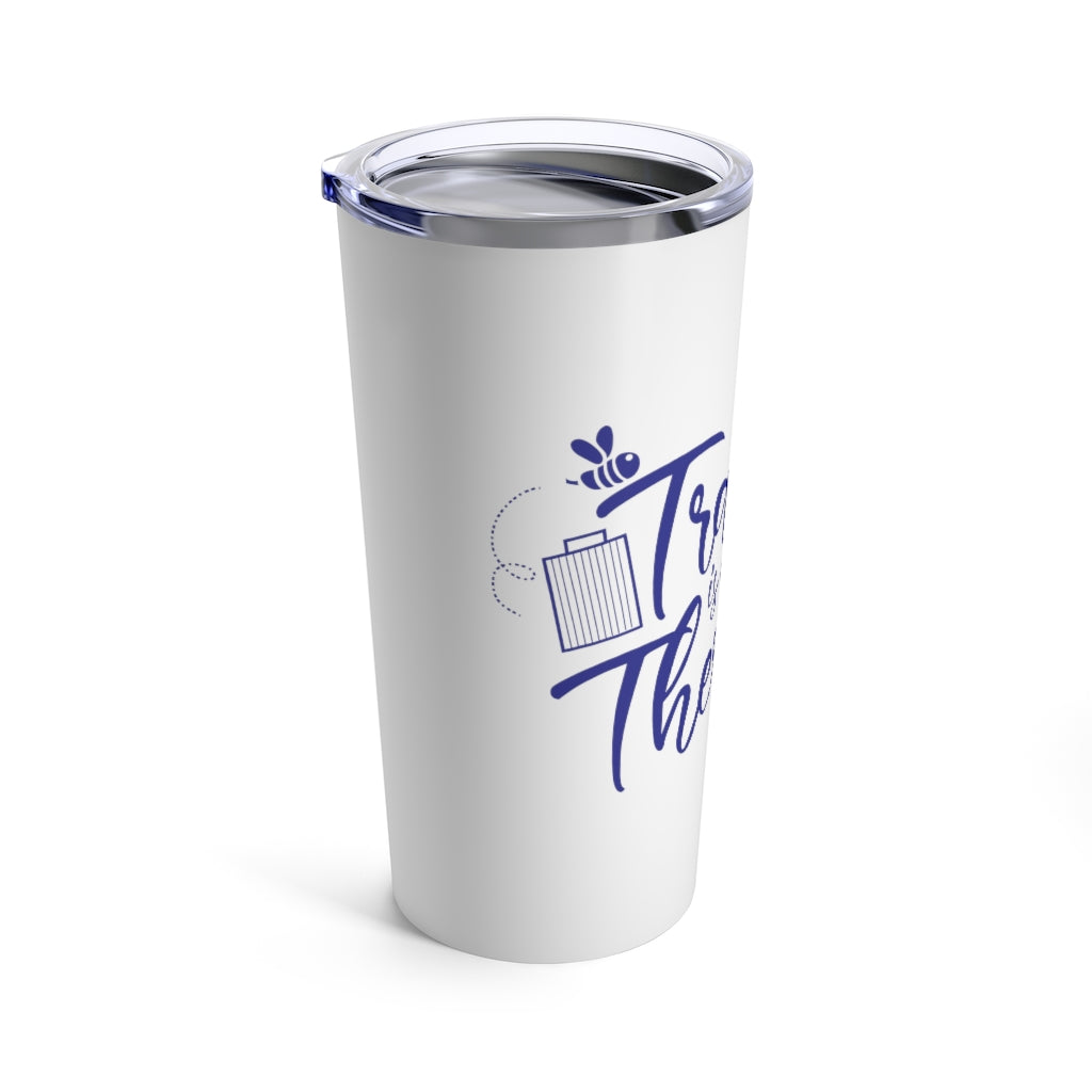 Travel is my Therapy Tumbler - White/Blue